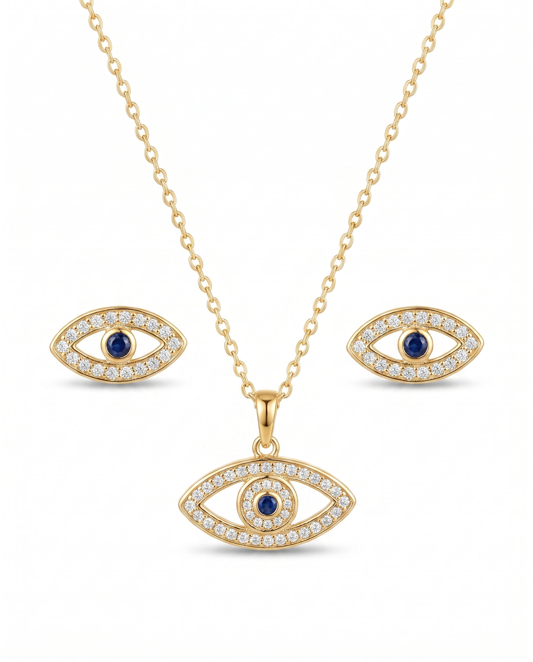 Aegis Nazar Necklace & Earrings Set