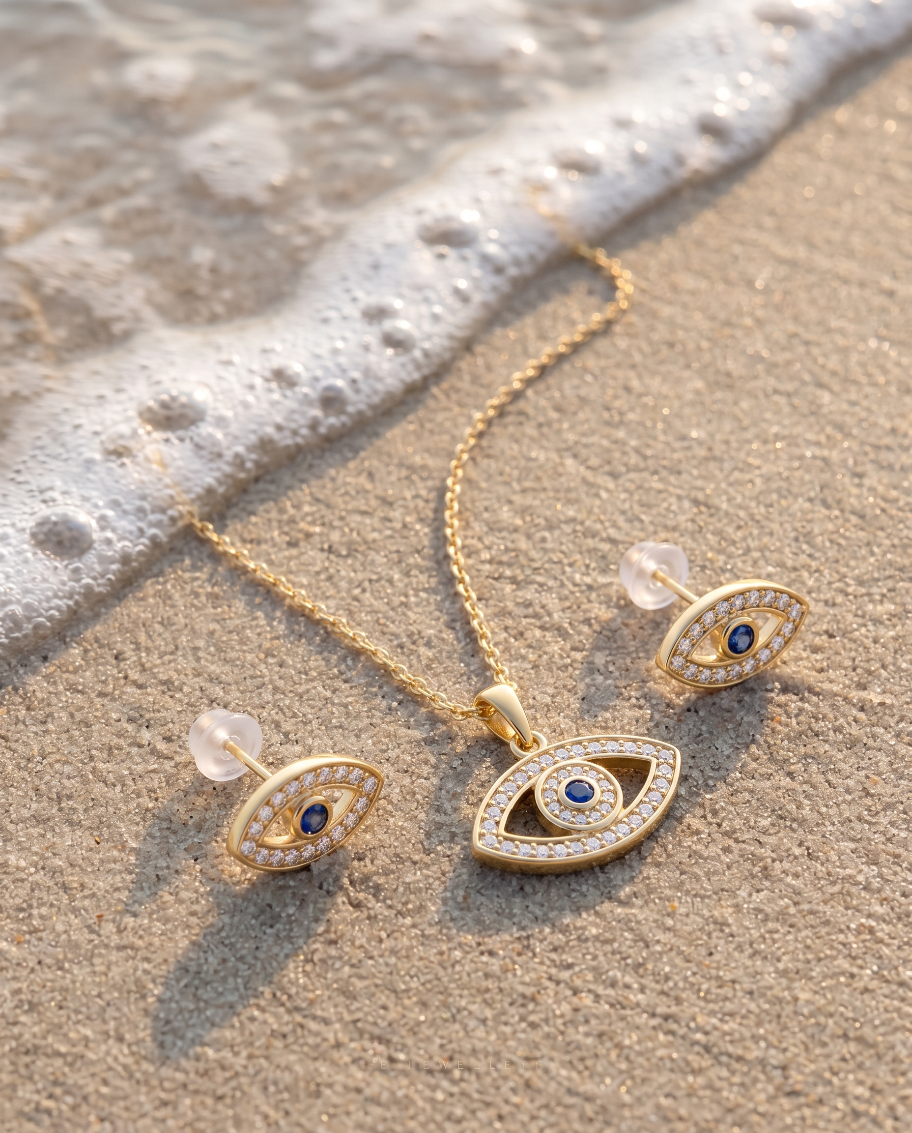 Aegis Nazar Necklace & Earrings Set