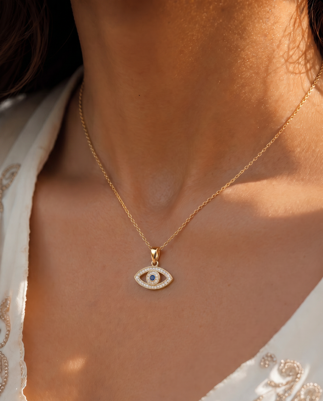 Aegis Nazar Necklace & Earrings Set