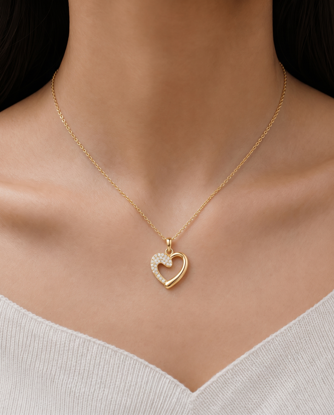 Amora Heart Necklace & Earrings Set