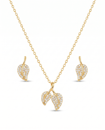 Dew Leaf Necklace & Earrings Set