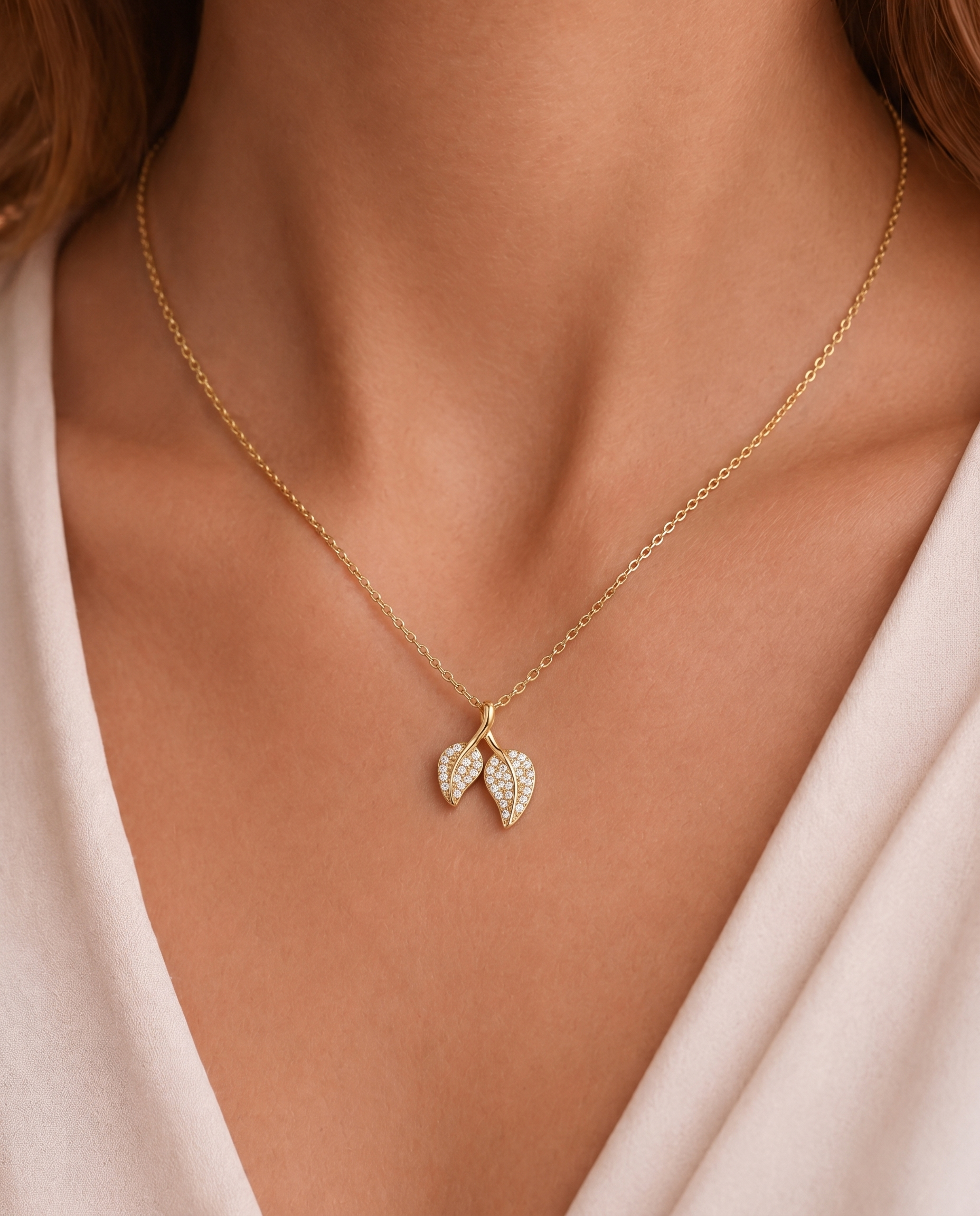 Dew Leaf Necklace & Earrings Set