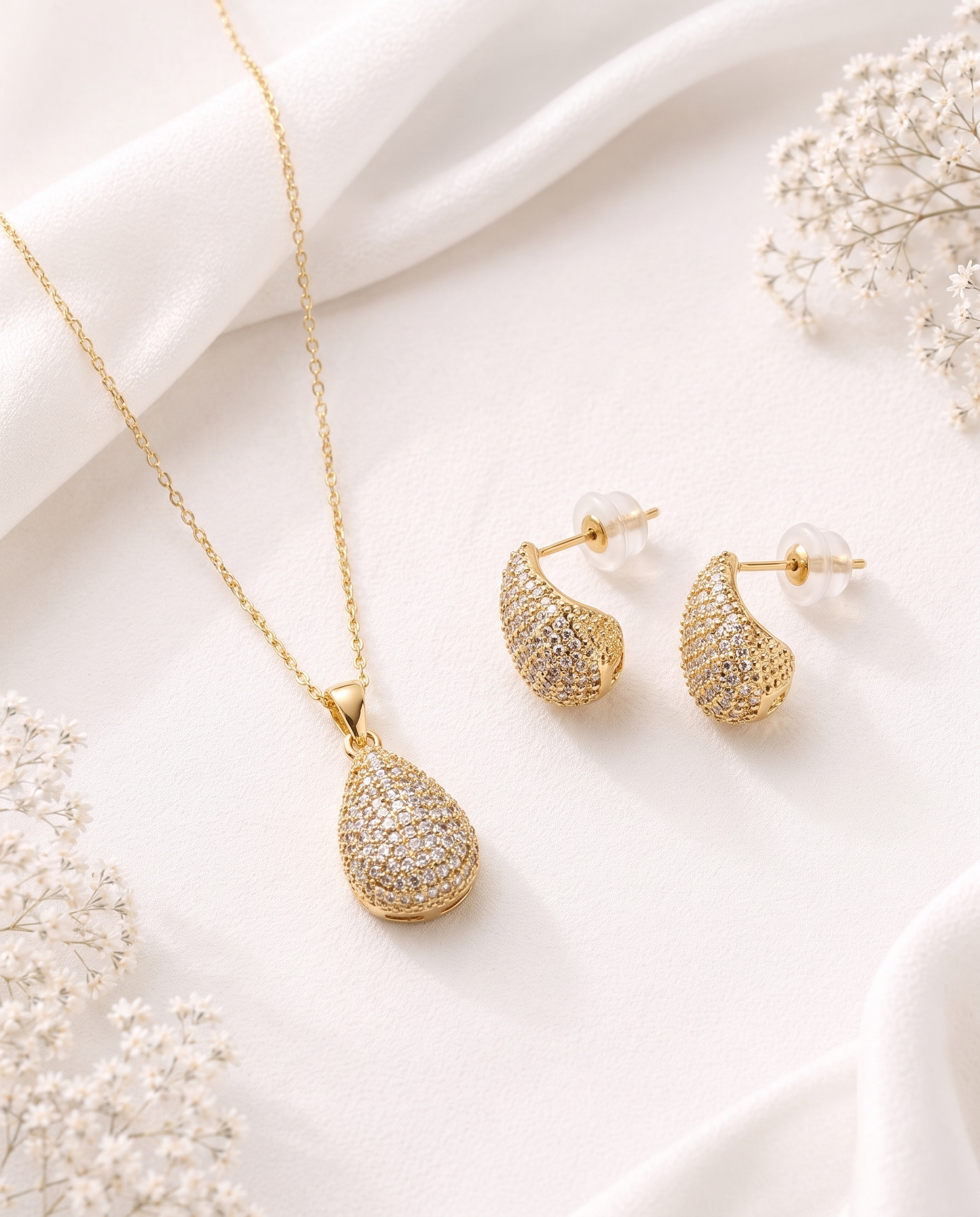 Gilded Dew Necklace & Earrings Set