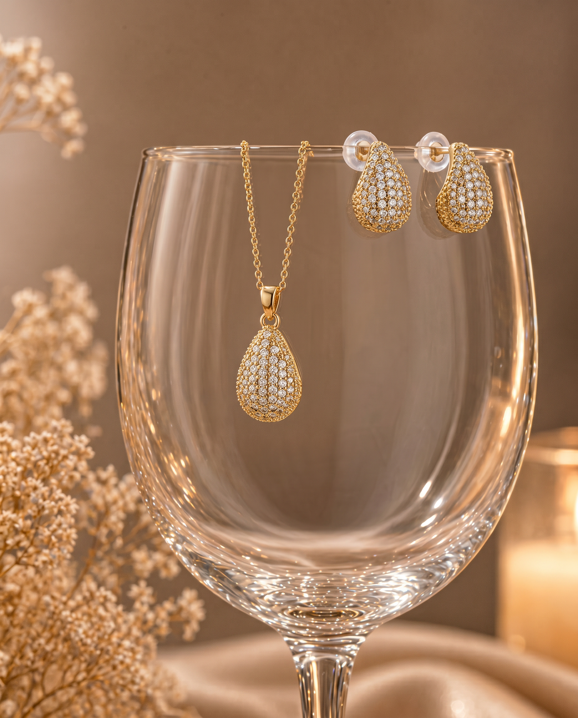 Gilded Dew Necklace & Earrings Set